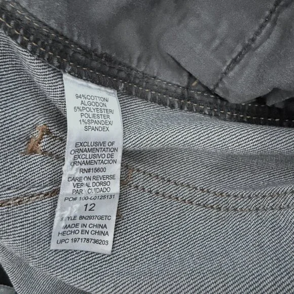 Democracy High Rise Wide Leg Jeans Womens Size 12 Charcoal Denim - Picture 8 of 8